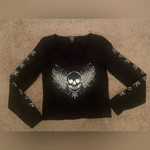 Y2k Women’s Social Collision Cropped Longsleeve